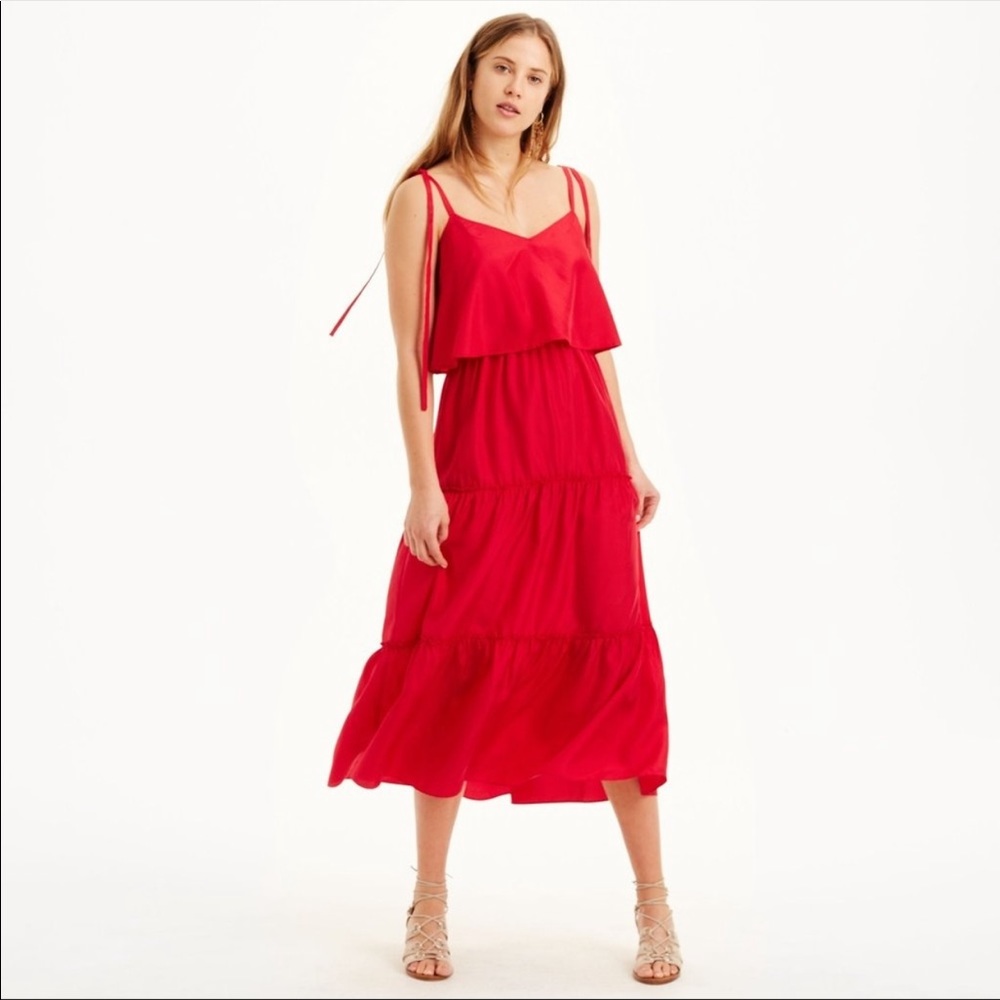 Club Monaco “Quenby” Red Silk Dress